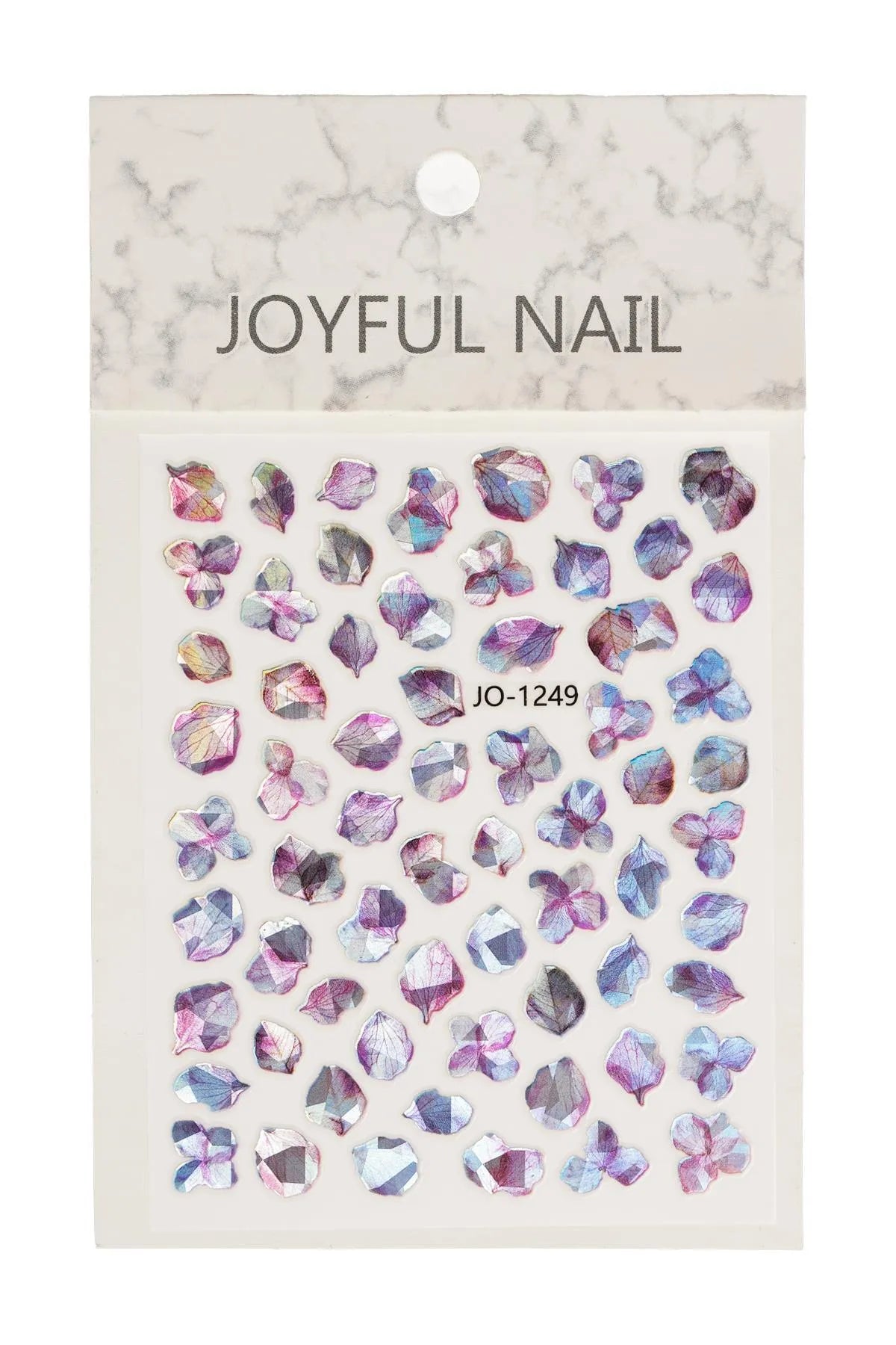 Blue and Purple Holographic Flower Nail Stickers petals in india