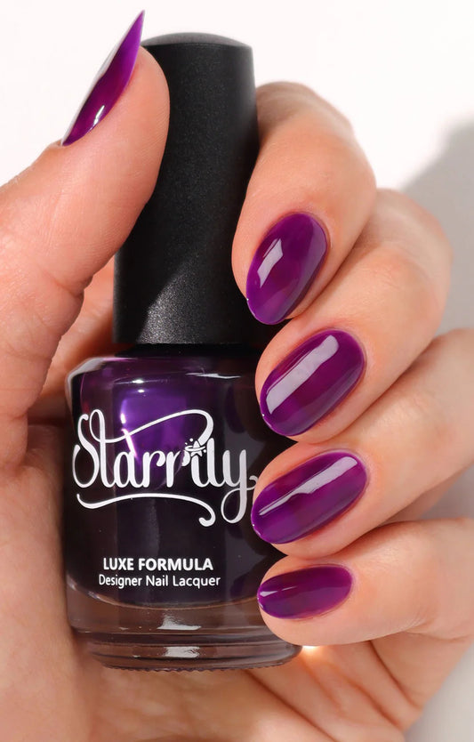 Starrily- Crown Jelly Solid Purple Jelly Nail Polish I Love My Polish