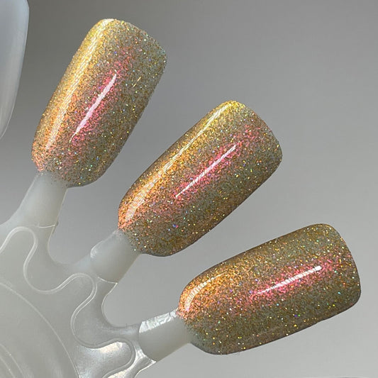 Dam- I Love Oklahoma Gold Red Holographic Reflective Glitter Nail Polish I Love My Polish