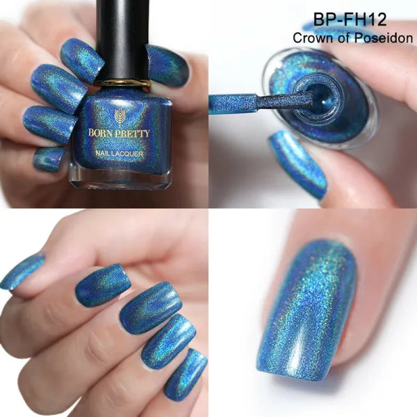 Born Pretty Blue Holographic Nail Polish FH-12 I Love My Polish