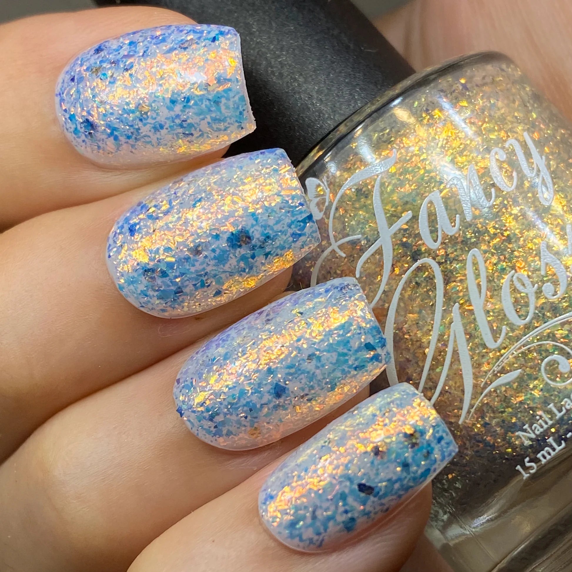 Fancy Gloss- Amber Opal Copper Flakies Nail Polish I Love My Polish