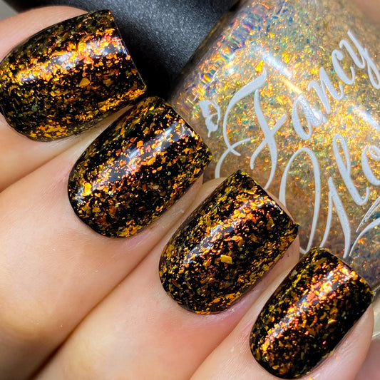 Fancy Gloss- Amber Opal Copper Flakies Nail Polish I Love My Polish