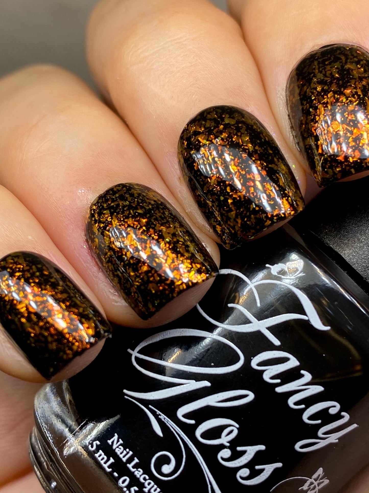 Fancy Gloss- Amber Opal Copper Flakies Nail Polish I Love My Polish
