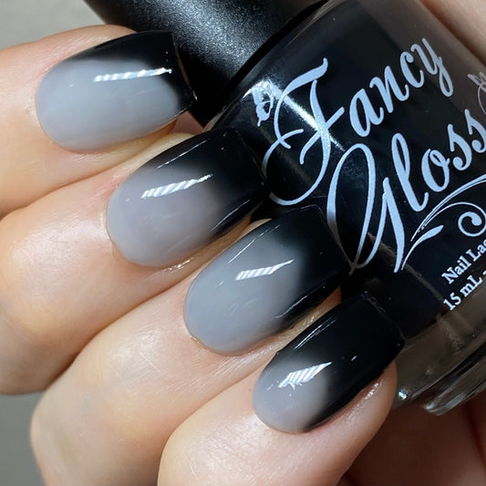 Fancy Gloss- Black Licorice Black Grey Thermal Nail Polish I Love My Polish