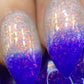 Fancy Gloss- Blueberry Cheesecake Blue White Pink Flakies Nail Polish I Love My Polish