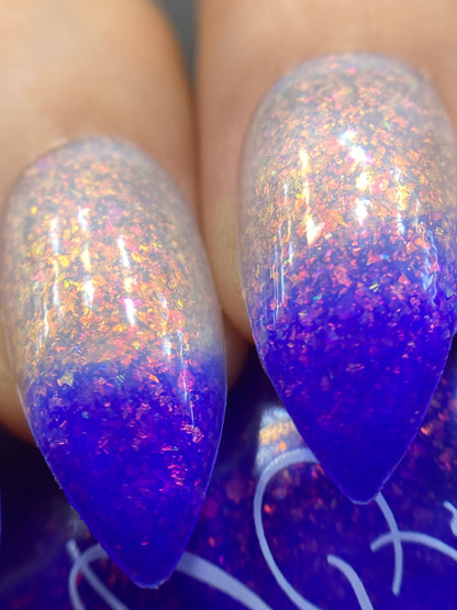 Fancy Gloss- Blueberry Cheesecake Blue White Pink Flakies Nail Polish I Love My Polish