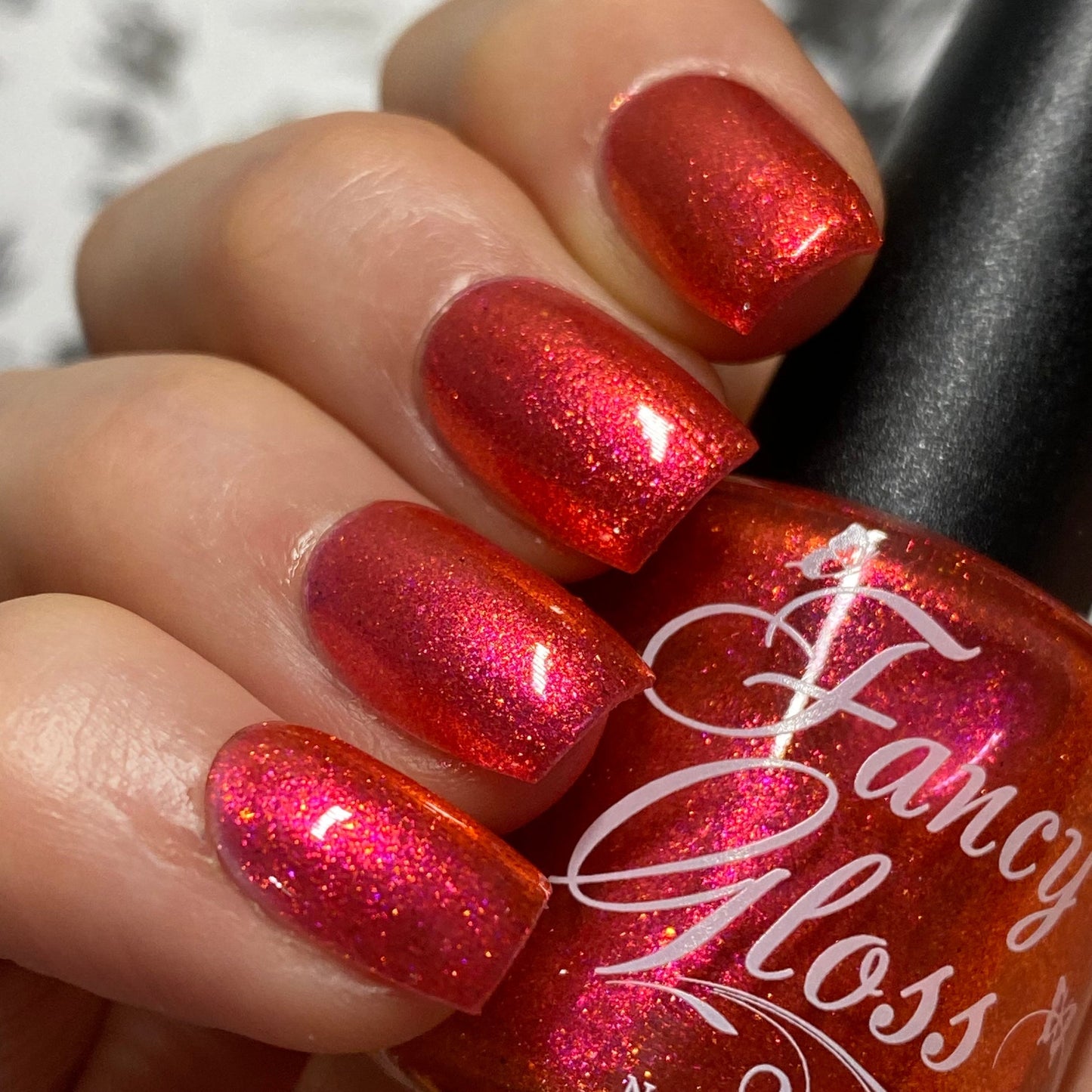 Fancy Gloss- Bombshell Pinkish Red Copper Nail Polish I Love My Polish