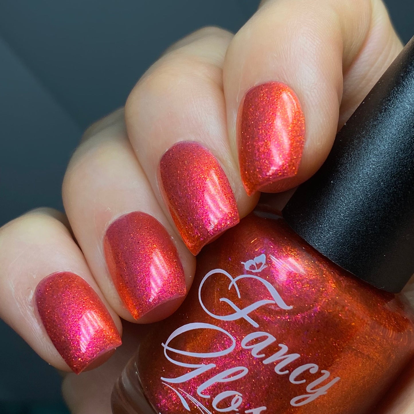 Fancy Gloss- Bombshell Pinkish Red Copper Nail Polish I Love My Polish