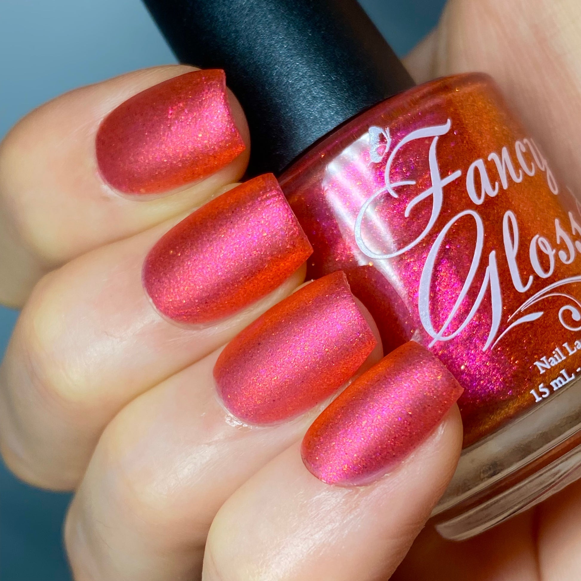 Fancy Gloss- Bombshell Pinkish Red Copper Nail Polish I Love My Polish