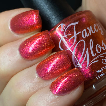 Fancy Gloss- Bombshell Pinkish Red Copper Nail Polish I Love My Polish