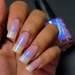 Fancy Gloss- Let it Glow Blue Pink Iridescent top and base coat nail polish I Love My Polish