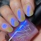 Fancy Gloss- Let it Glow Blue Pink Iridescent top and base coat nail polish I Love My Polish
