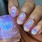 Fancy Gloss- Let it Glow Blue Pink Iridescent top and base coat nail polish I Love My Polish