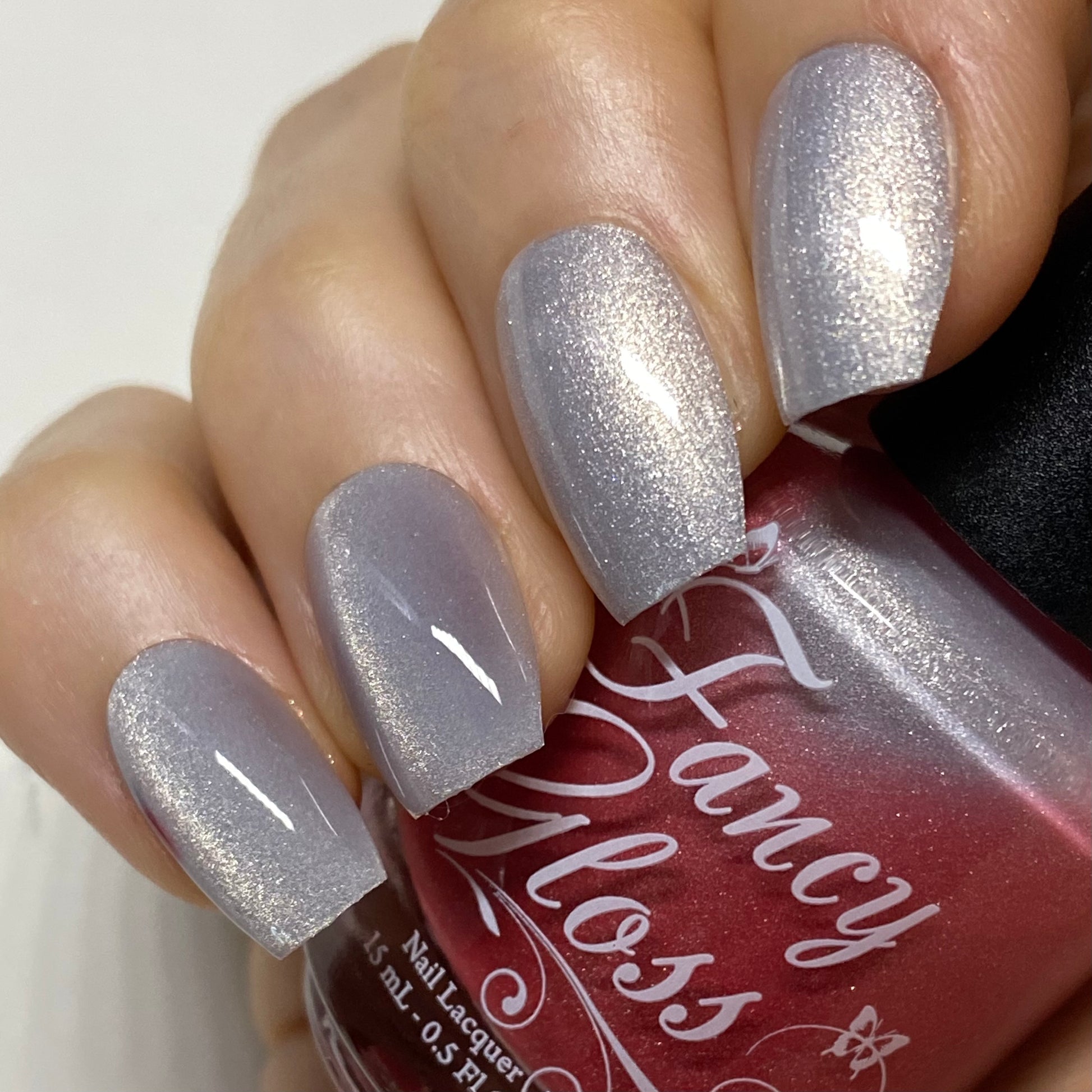 Fancy Gloss- Raging Thunder Red Silver Thermal Nail Polish I Love My Polish
