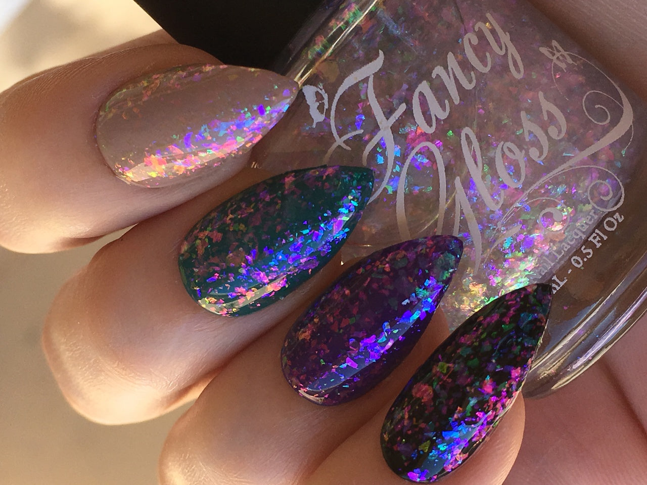 Fancy Gloss- Rainbow Moonstone Multicolor Flakies Nail Polish I Love My Polish