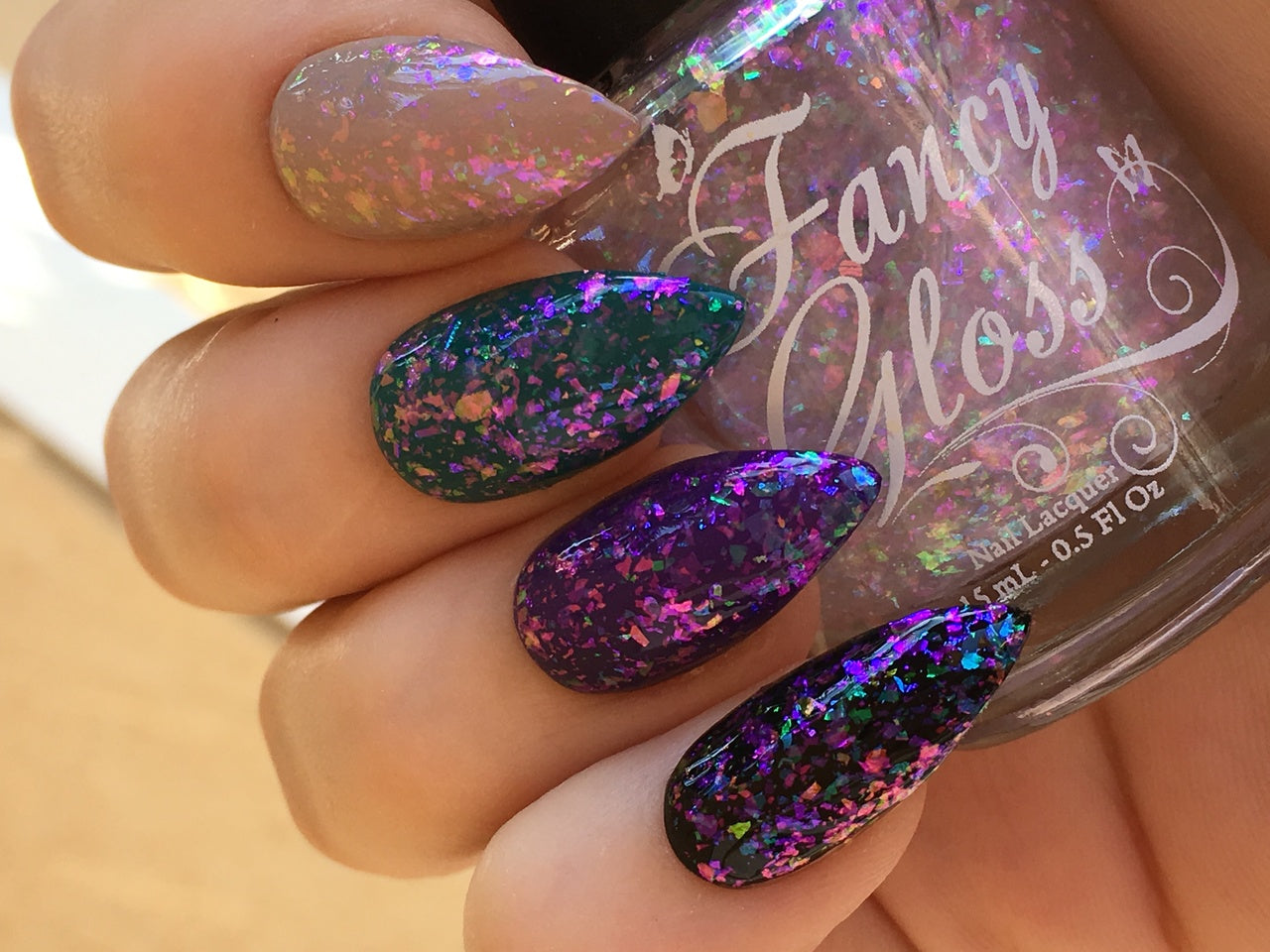 Fancy Gloss- Rainbow Moonstone Multicolor Flakies Nail Polish I Love My Polish