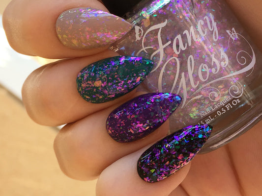 Fancy Gloss- Rainbow Moonstone Multicolor Flakies Nail Polish I Love My Polish