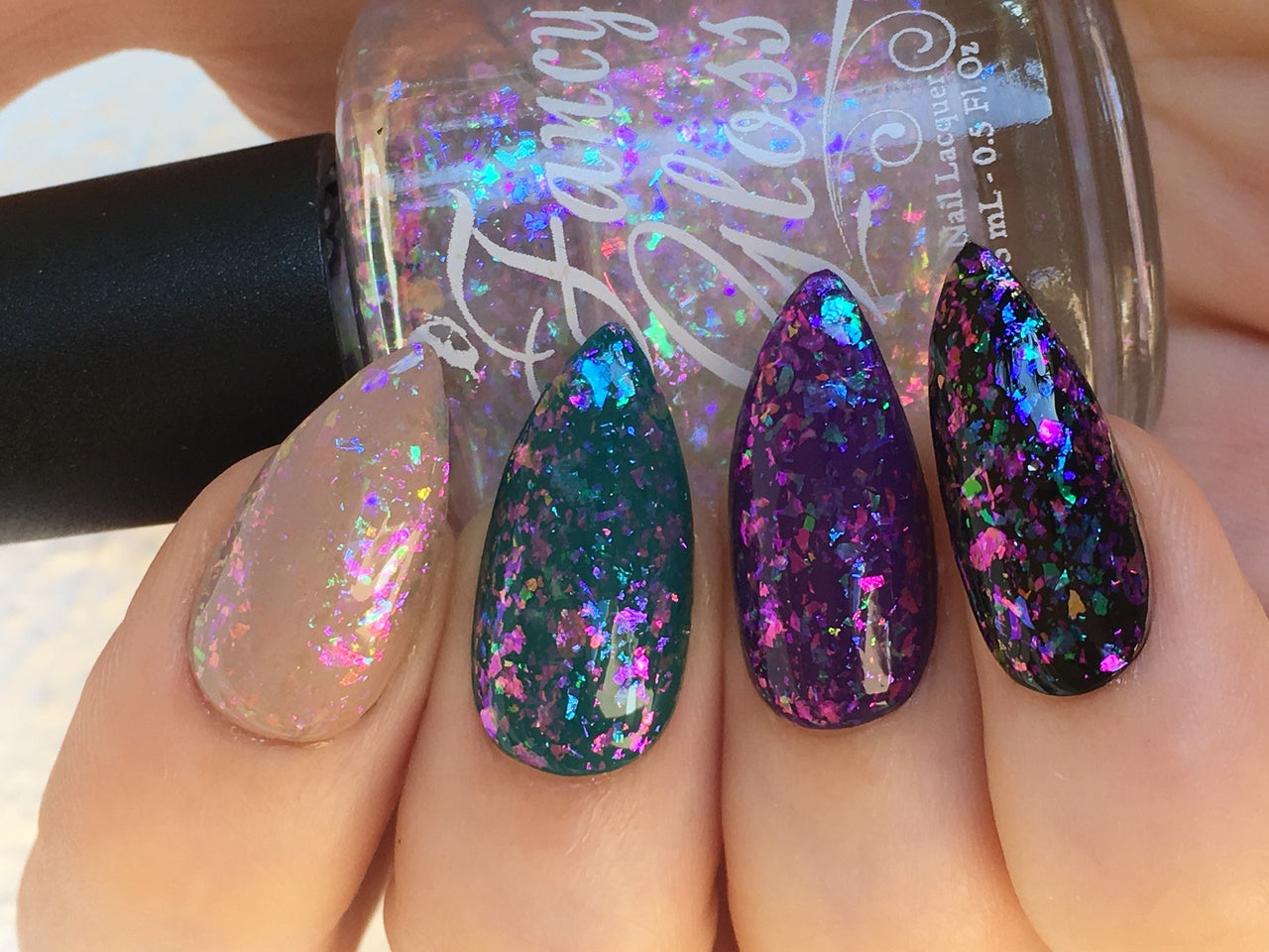Fancy Gloss- Rainbow Moonstone Multicolor Flakies Nail Polish I Love My Polish