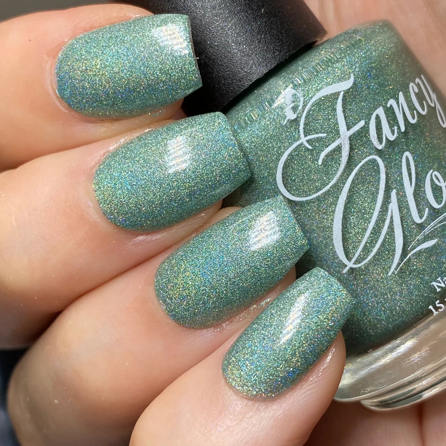 Fancy Gloss- Sage Green Holographic Nail Polish I Love My Polish