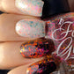 Fancy Gloss- Warrior Red Magenta Flakies Nail Polish I Love My Polish