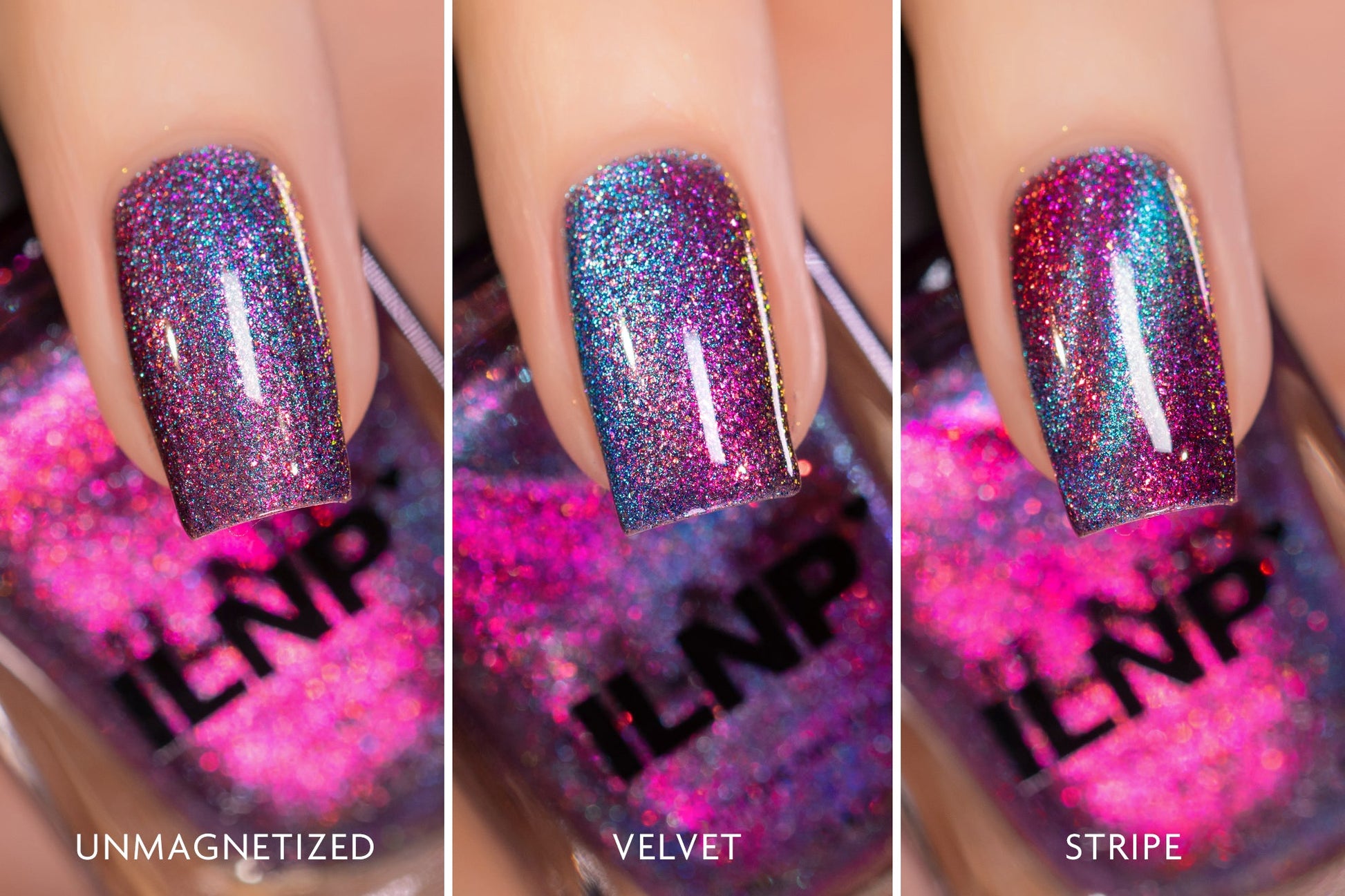 ILNP- Flip Side - Pink to Blue Magnetic Shimmer Nail Polish I Love My Polish