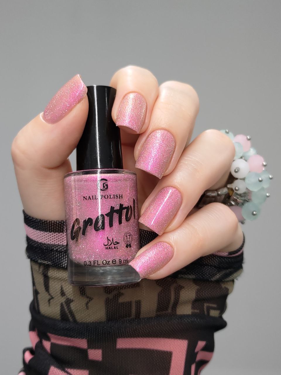Grattol- Reckless Rose (Reflective Glitter) I Love My Polish