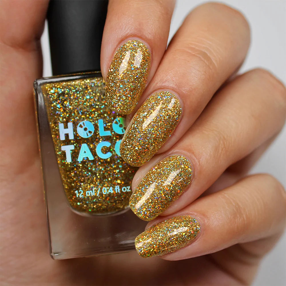 Holo Taco Gold Play Button I Love My Polish