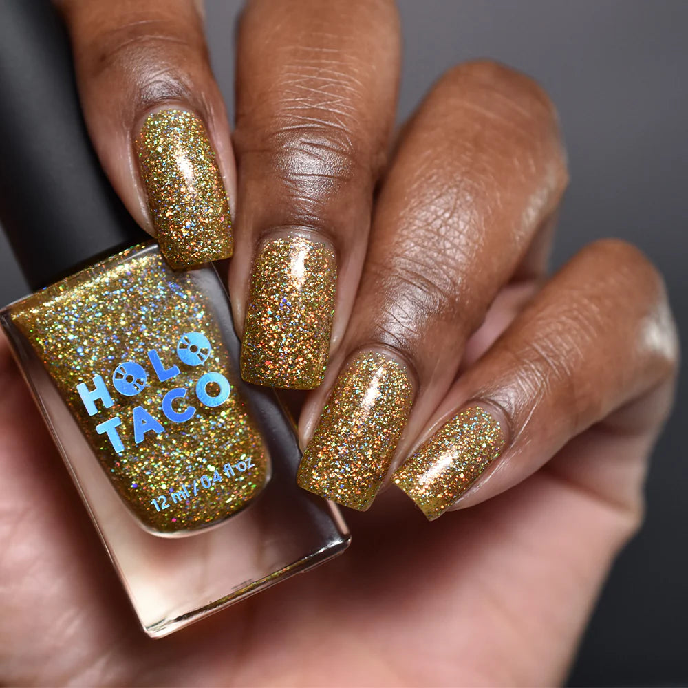 Holo Taco Gold Play Button I Love My Polish