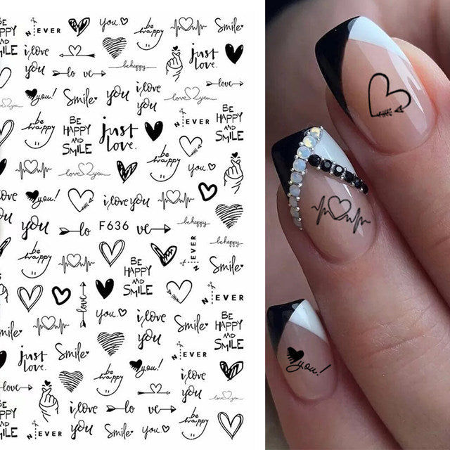 Love , Heart and Letters Nail Sticker for Valentine's Day