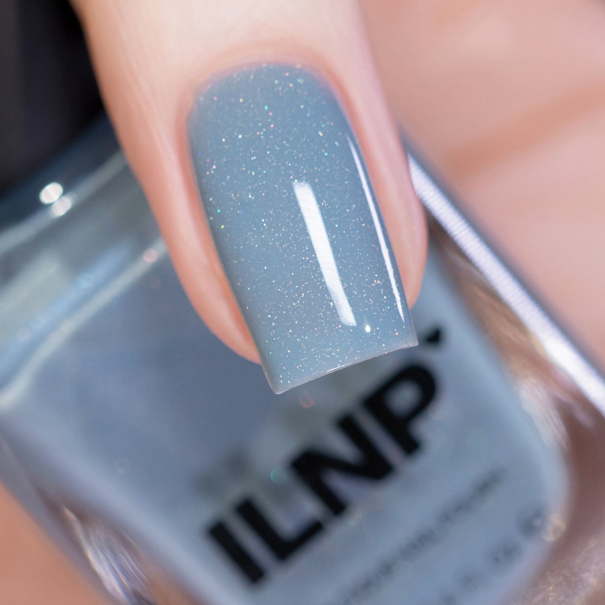 ILNP- Low Rise Faded Denim Blue Holographic Crelly Nail Polish I Love My Polish