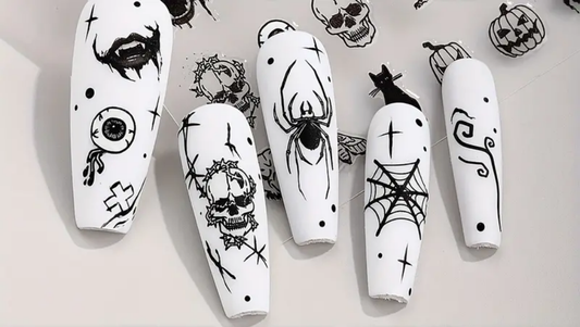 Creepy Snakea and Webs Halloween Nail Art Sticker (Glow in the Dark) I Love My Polish