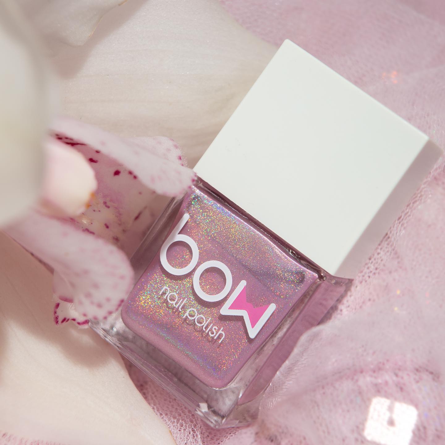 Pink Holographic Nail Polish, Bow Polish, Subtle, Valentine's Day, India, Luxury