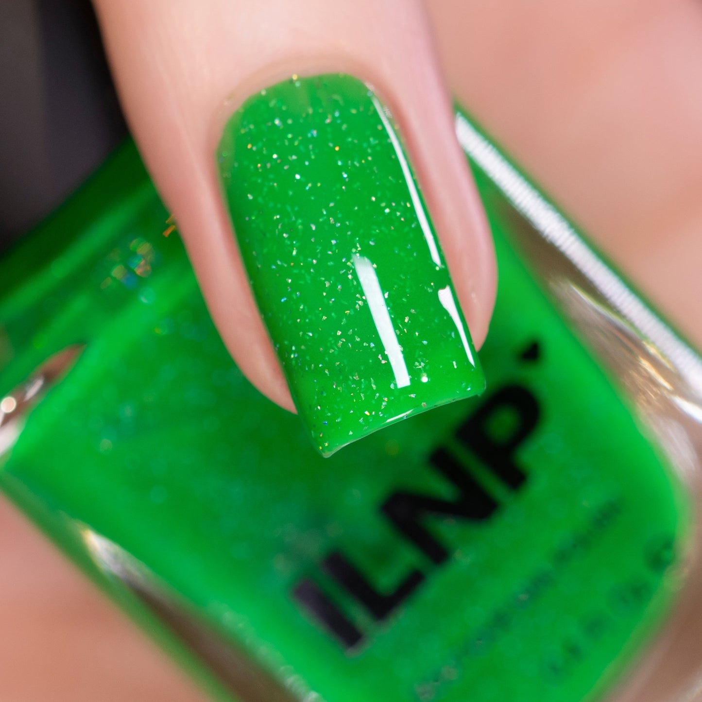 ILNP- Jellybean Green Jelly Holographic Flakies Nail Polish I Love My Polish