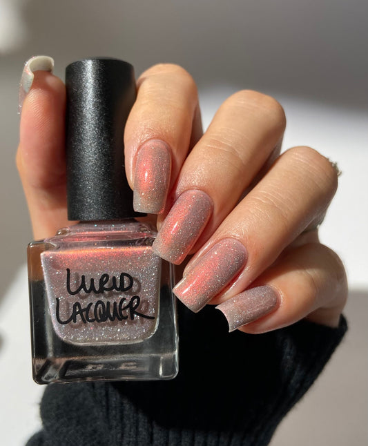 Lurid Lacquer- Unearthly Silence Pink Base Coat silver Glitter