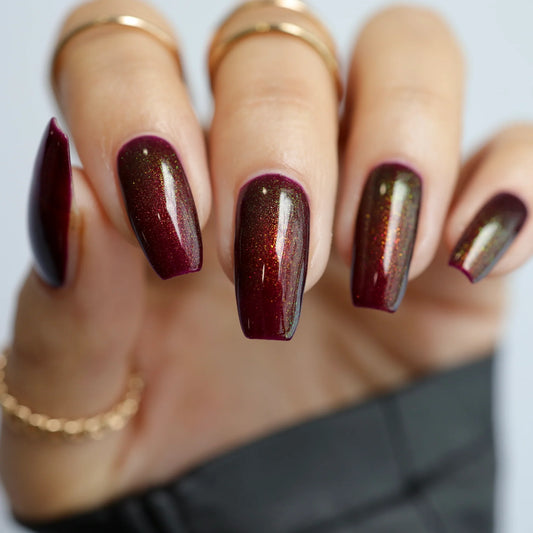 Lurid Lacquer Autumnal Beauty (Aurora) Maroon Holographic Nail Polish ILMP