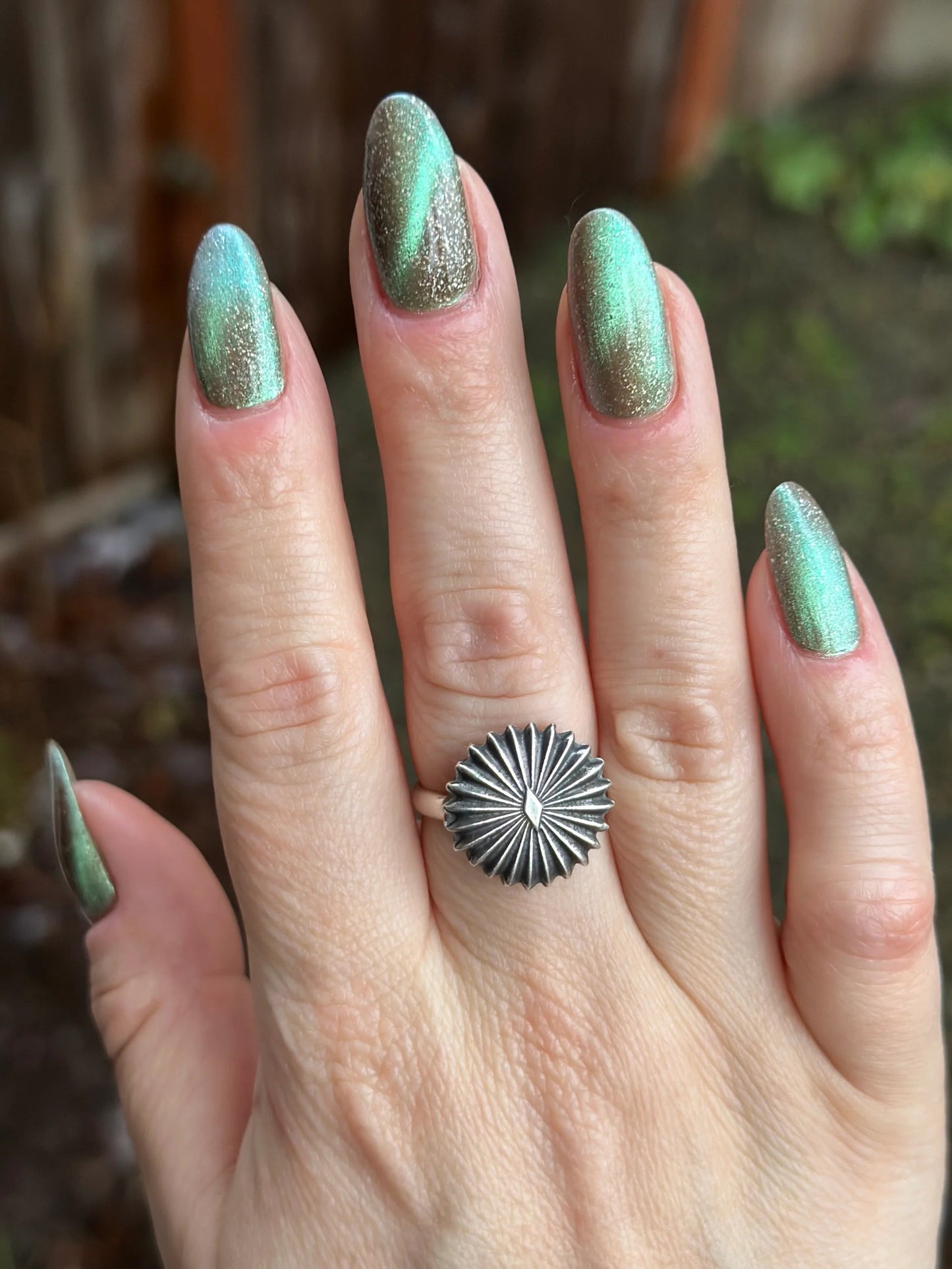 LynB Designs- Phantom Piper Olive Green Blue Magnetic Nail Polish I Love My Polish