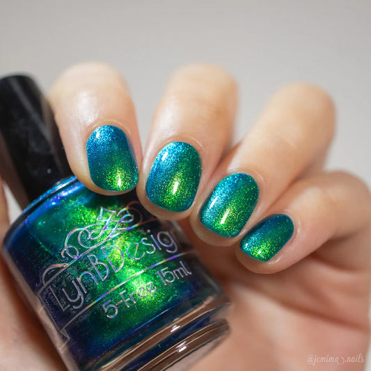 Lynb Designs- Jeff’s Inn Blue Green Iridescent Nail Polish I Love My Polish