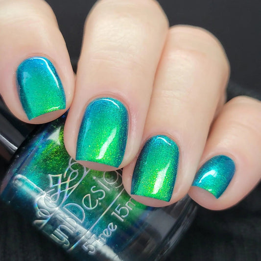 Lynb Designs- Jeff’s Inn Blue Green Iridescent Nail Polish I Love My Polish