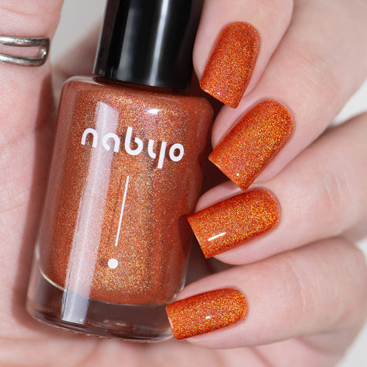 Nabyo Nail Polish- Charmander  Orange Holographic Nail Polish I Love My Polish