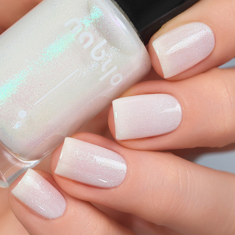 Nabyo- Cryogenic Sleep White polish with green shimmer Nail Polish I Love My Polish