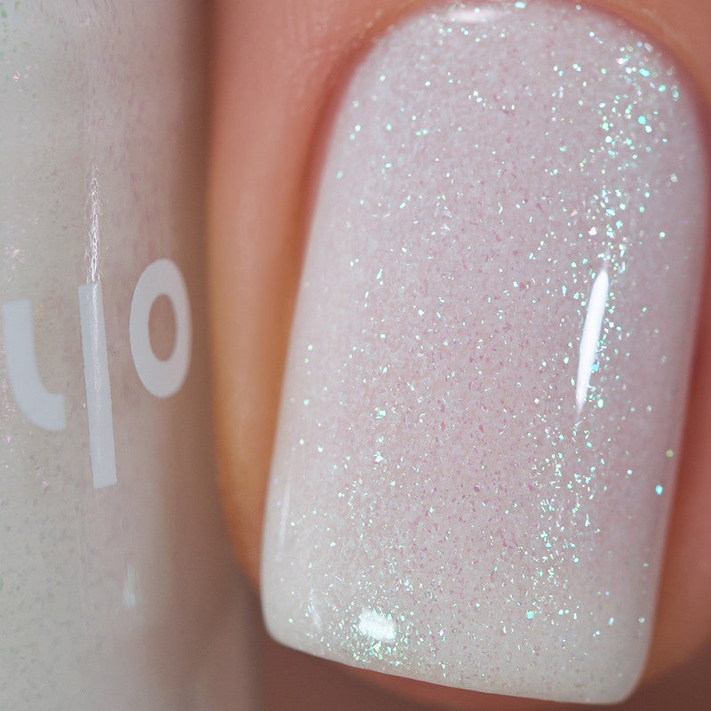 Nabyo- Cryogenic Sleep White polish with green shimmer Nail Polish I Love My Polish