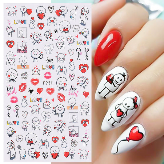 Cute Couple and Love Valentine's Day Nail Sticker