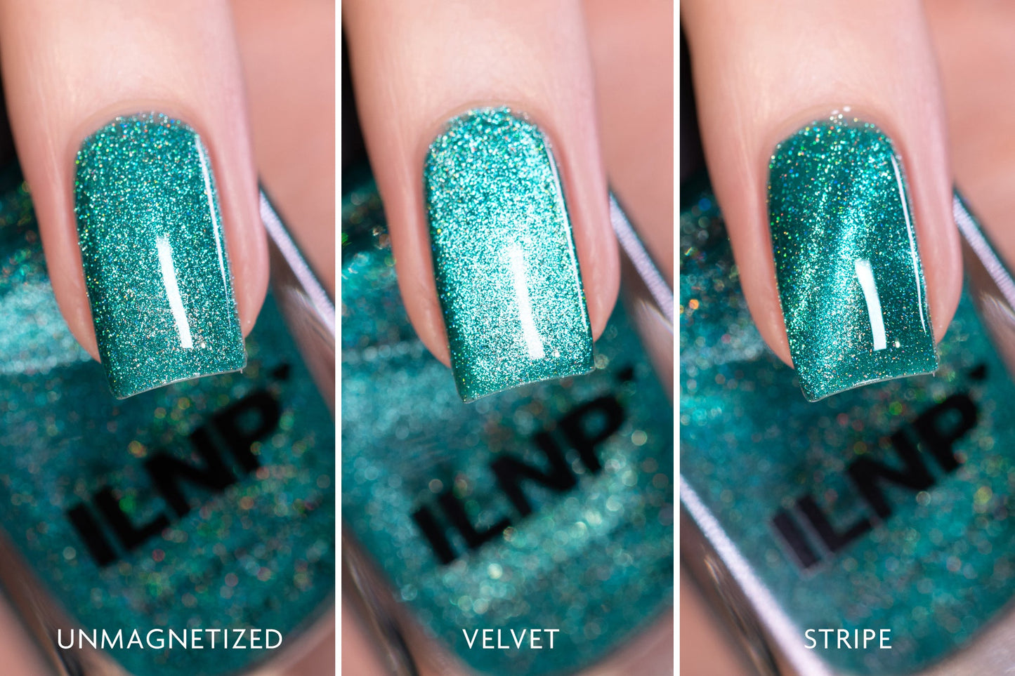 ILNP- Rock Candy Teal Green Holographic Glitter Nail Polish I Love My Polish