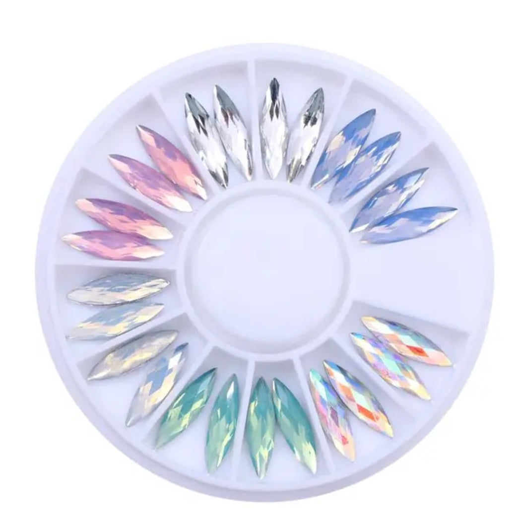 Opal Rhinestone Colorful Resin 3D Nail Wheel I Love My Polish