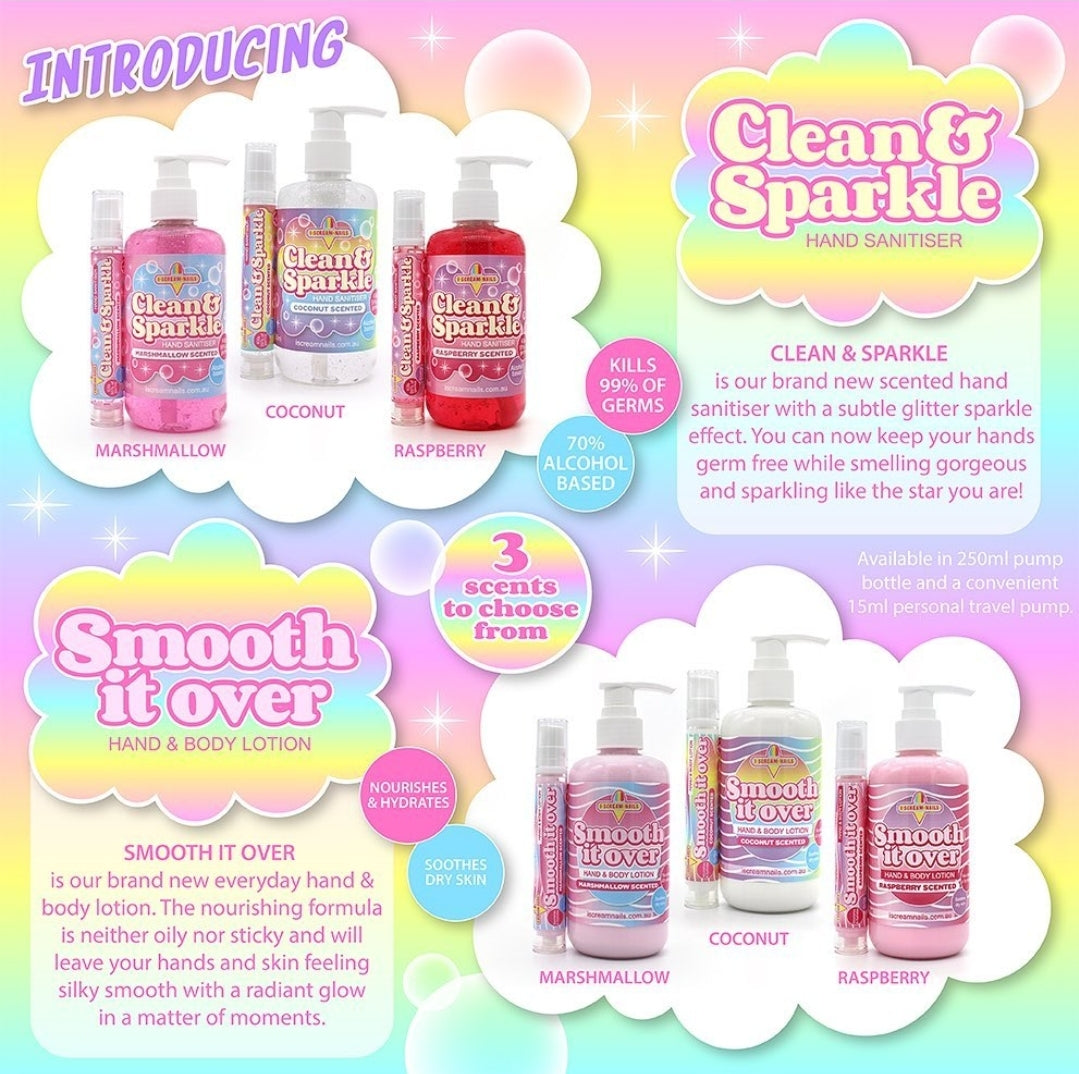 I Scream Nails - Clean & Sparkle Hand Sanitiser (Coconut Scented) I Love My Polish
