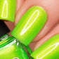 Scriptor- Will-O-the-Wisp Neon Green Nail Polish With Golden Glitter I Love My Polish