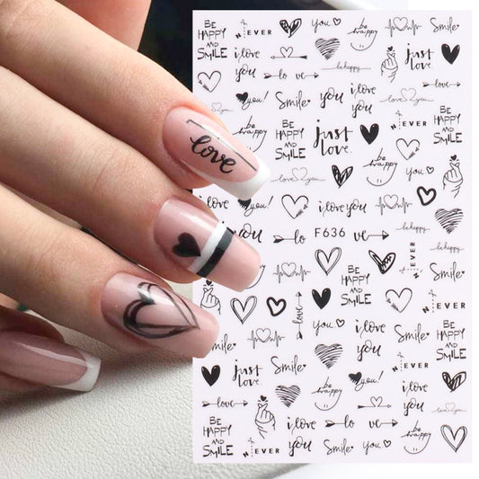 Love , Heart and Letters Nail Sticker for Valentine's Day