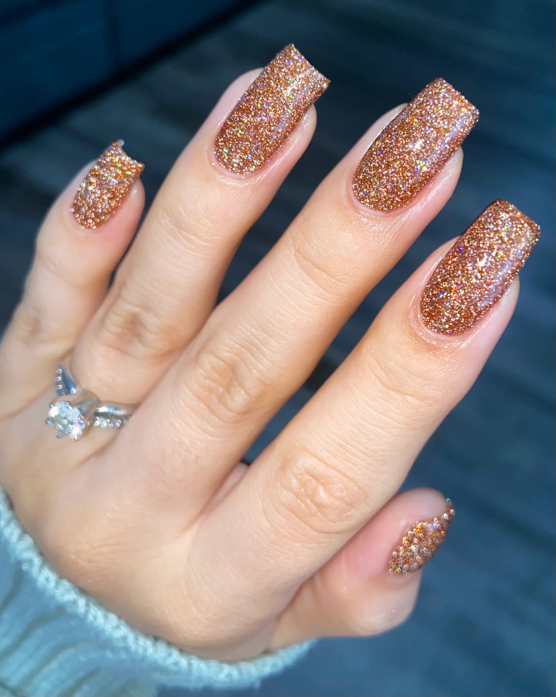 Dam- The Stakes Are Deadly Brown Orange Silver Holographic Reflective Glitter Nail Polish I Love My Polish