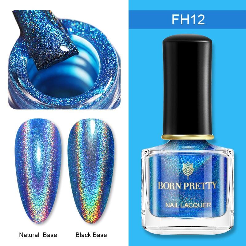 Born Pretty Blue Holographic Nail Polish FH-12 I Love My Polish
