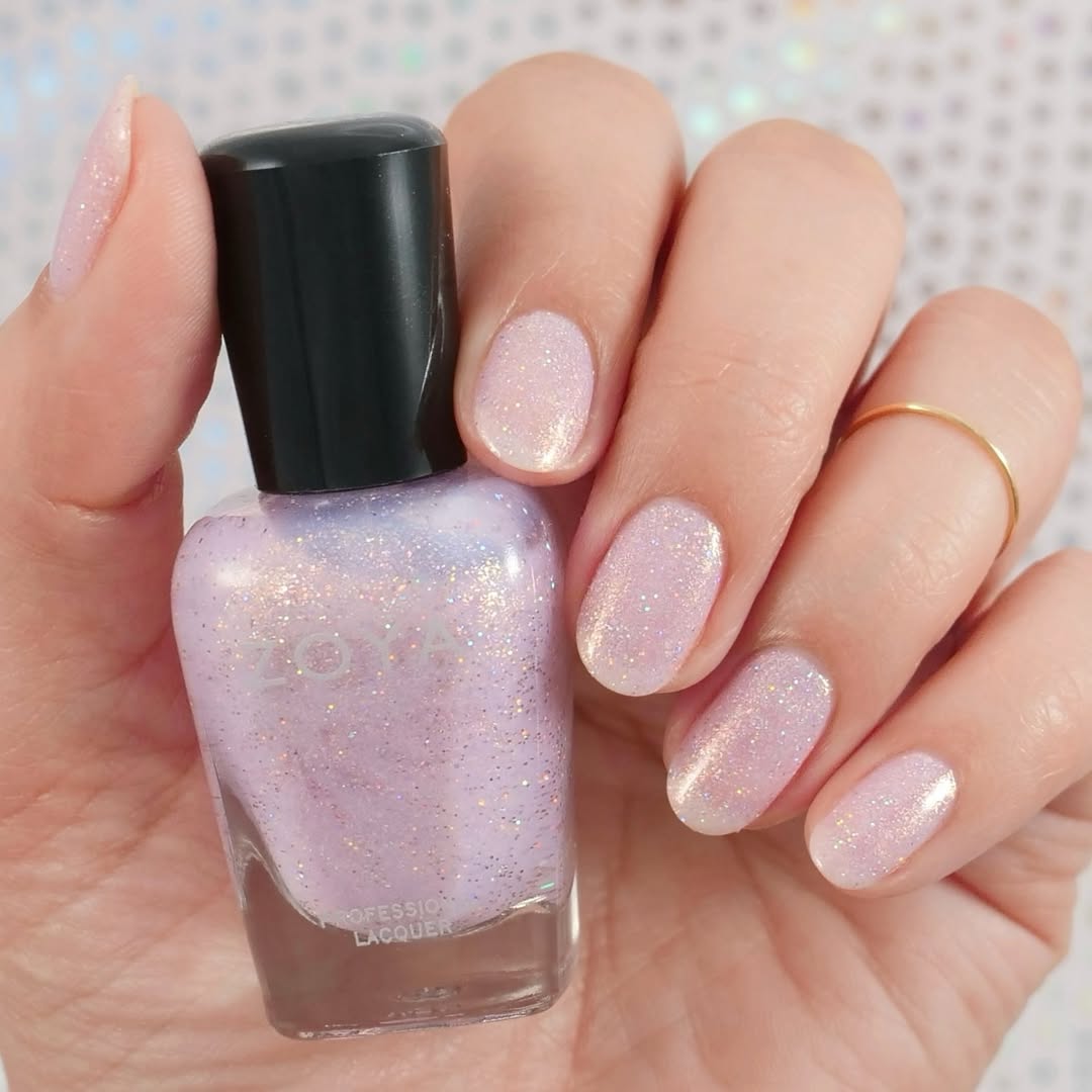 Zoya -  Bisoux I Love My Polish Pink Valentine's Day Nail Polish Holographic Glitter Baby Pink 